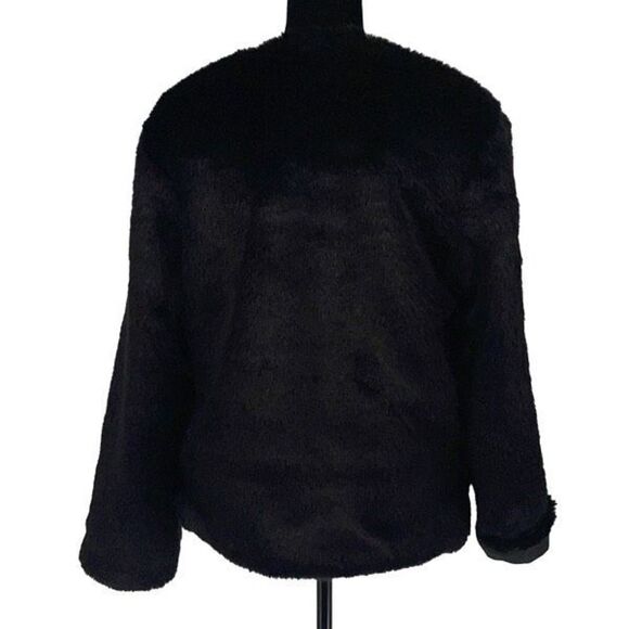 Faux Fur Jacket Hook Eye Front‎ Long Sleeve Lined Black Size XXL - Picture 3 of 8